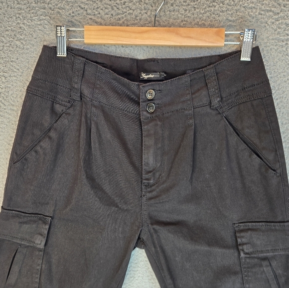 Supplies Womens Cargo Utility Pants Sz 6 Black Cotton Blend Casual Comfort - Picture 2 of 14